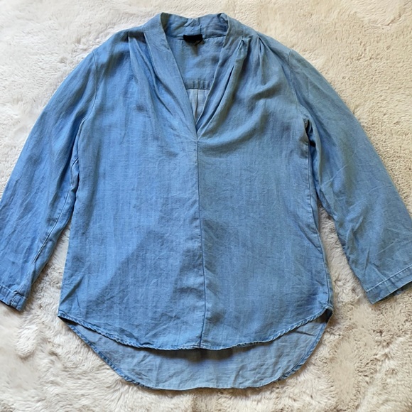 Mossimo | Chambray Denim Popover Blouse | S - Picture 8 of 16